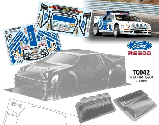 Team C TC042 1/10 Ford RS200 Group B Rally 190mm by Team C (8319236276461)