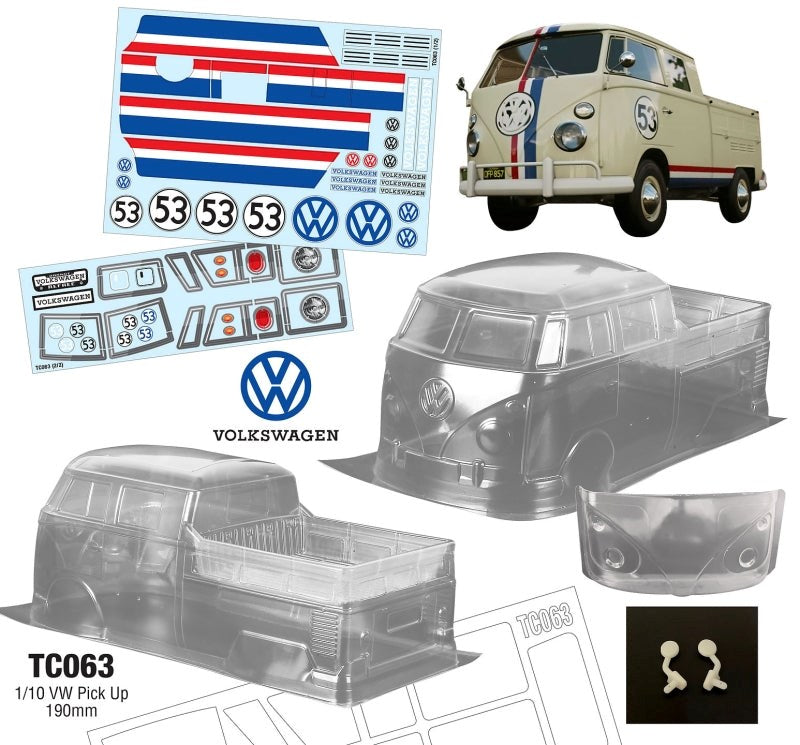 Team C TC063 1/10 Volkswagen Combi Pick Up 190mm Wide - Hobby City NZ