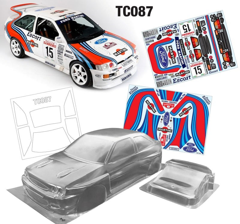 Team C TC087-MA 1/10 Ford Escort Cosworth WRC 190mm Wide Martini Decal Sheet - Hobby City NZ