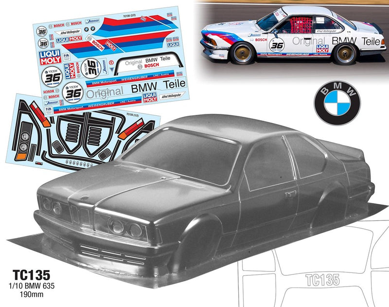 Team C TC135-L 1/10 BMW 635 190mm With Liquimoly Decal Sheet - Hobby City NZ
