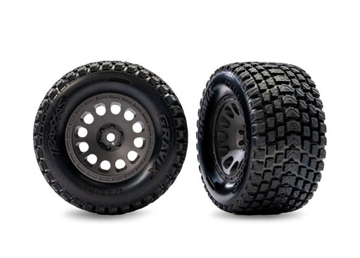 Traxxas 10772-GRAY Gray Front Mini XRT Wheels w/ Gravix Tires (2) - Hobby City NZ (9070145339629)