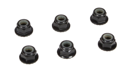 TLR LOSI TLR336000 4mm Aluminum Serrated Lock Nuts Black (6) (8319273795821)