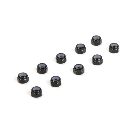 TLR LOSI TLR336004 M3 (3mm) Aluminum Lock Nuts Black (10) (8319273992429)