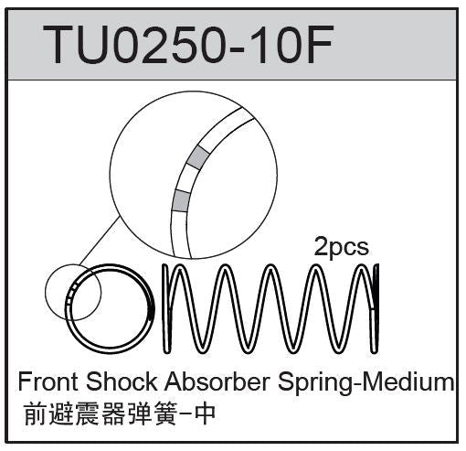 Team C TU0250-10F Big Bore Shock Spring Medium- Front TM2 & TM4 - Hobby City NZ
