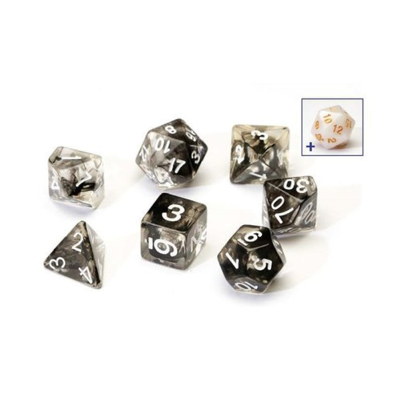 Sirius SIRIUS1-08 Dice Set Cloud Black Translucent Acrylic (9003872551149)