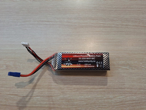 Helios - 11.1V 3S 2200mah 60C Lipo Battery EC3 Plug - Hobby City NZ