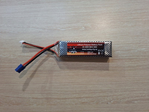 Helios 11.1V 3S 2600mah 60C Lipo Battery EC3 Plug - Hobby City NZ