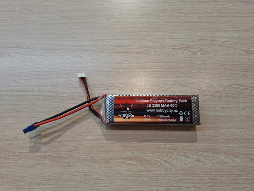 Hobby City 11.1V 3S 3300mah 60C Lipo Battery EC3 Plug - Hobby City NZ