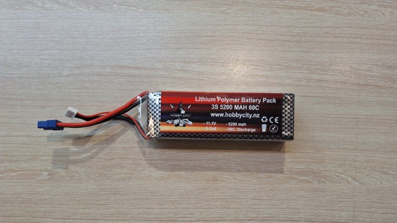 Hobby City 11.1V 3S 5200mah 60C Lipo Battery EC3 Plug - Hobby City NZ