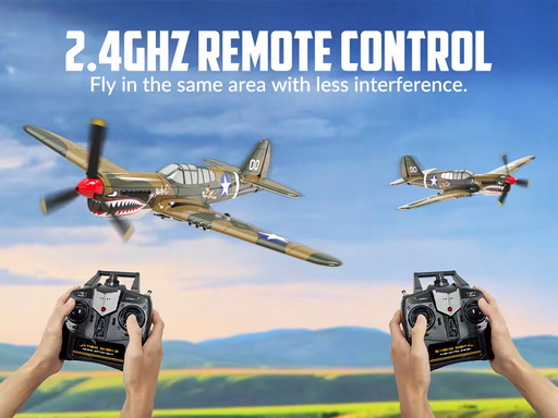 RC Plane - Ready To Fly - WWII P40 Warhawk 400mm With 4Ch Remote and Gyro - Hobby City NZ (9104516284653)