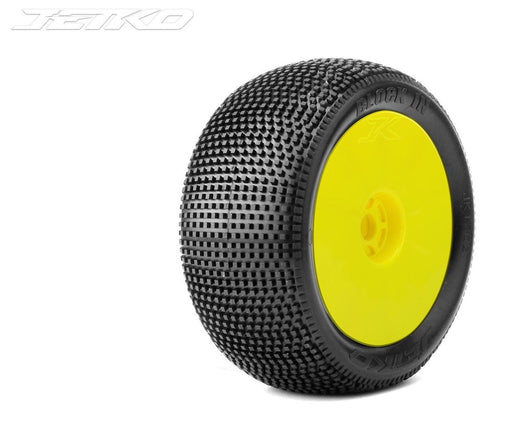 Jetko JKO1002DYUSG BLOCK IN: 1/8Buggy/Dish/Yellow Rim/Ultra Soft/Glued (8347090452717)