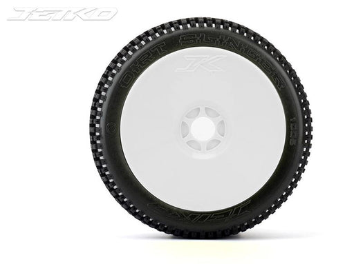 Jetko JKO1005DWSSG DIRT SLINGER: 1/8 Buggy/Dish/White Rim/Super Soft/Glued Pair (8347090583789)