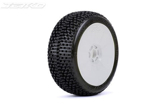 Jetko JKO1005DWSSG DIRT SLINGER: 1/8 Buggy/Dish/White Rim/Super Soft/Glued Pair