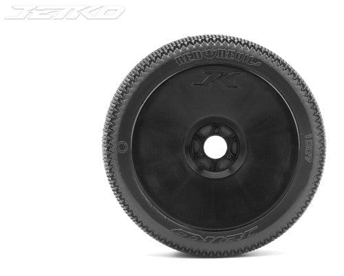 Jetko JKO1007DBUSG RED DEVIL: 1/8 Buggy/Dish/Black Rim/Ultra Soft/Glued Pair (8347090780397)