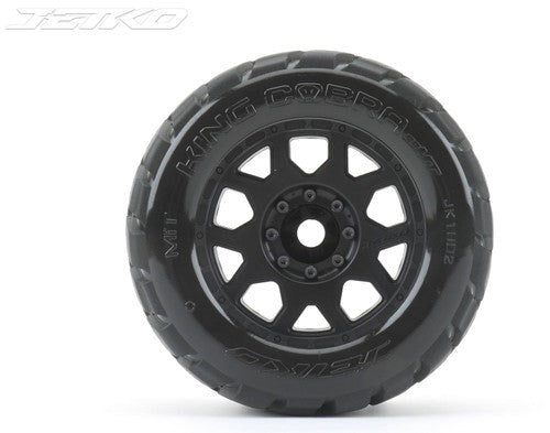 Jetko JKO1802CBMSGB 1/8 MT 3.8 EX-KING COBRA/Claw Rim/Black/Medium Soft/Glued/Blted