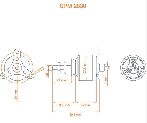 Spektrum SPMXAM4560 Avian 2830-950Kv Outrunner Brushless Motor (8347102118125)