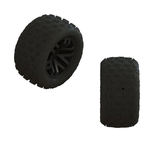 Arrma ARA550112 dBoots 'FORTRESS' Tire Set Glued (Black) (2 Pairs) Grom (8347853127917)