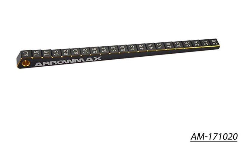 Arrowmax AM-171020 Ultra-Fine Chassis Ride Height Gauge 3-8MM Black Golden