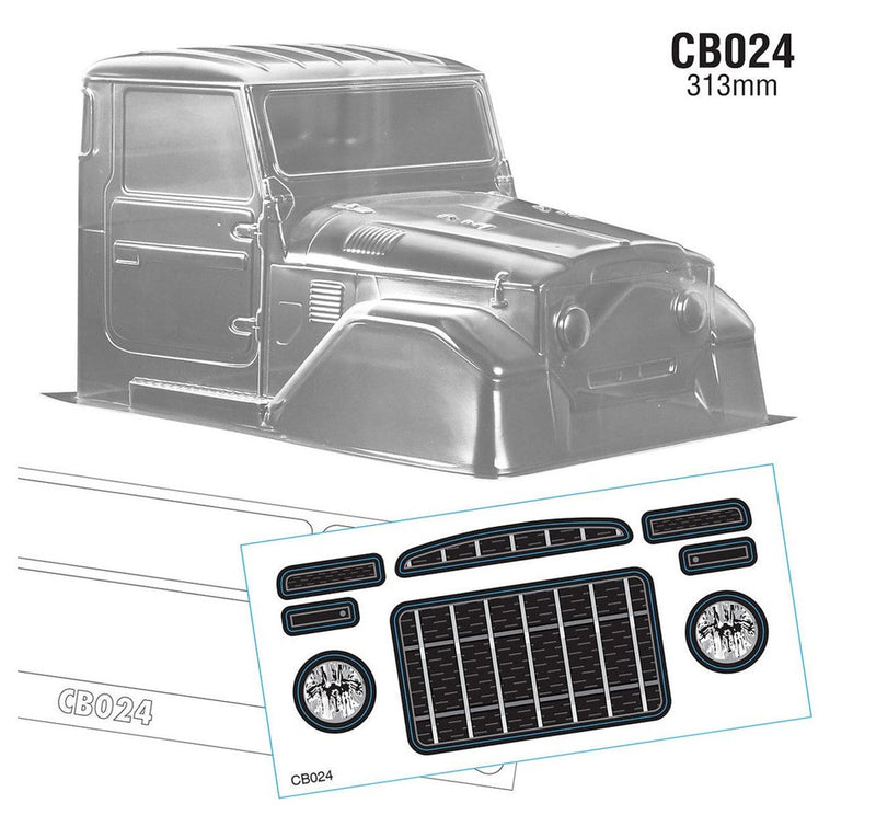 Team C CB024 1/10 Crawler Truck Cab Only BJ40 WB 313mm Width 200mm