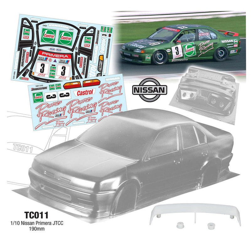 Team C TC011-CAS 1/10 Nissan Primera JTCC 190mm Castrol