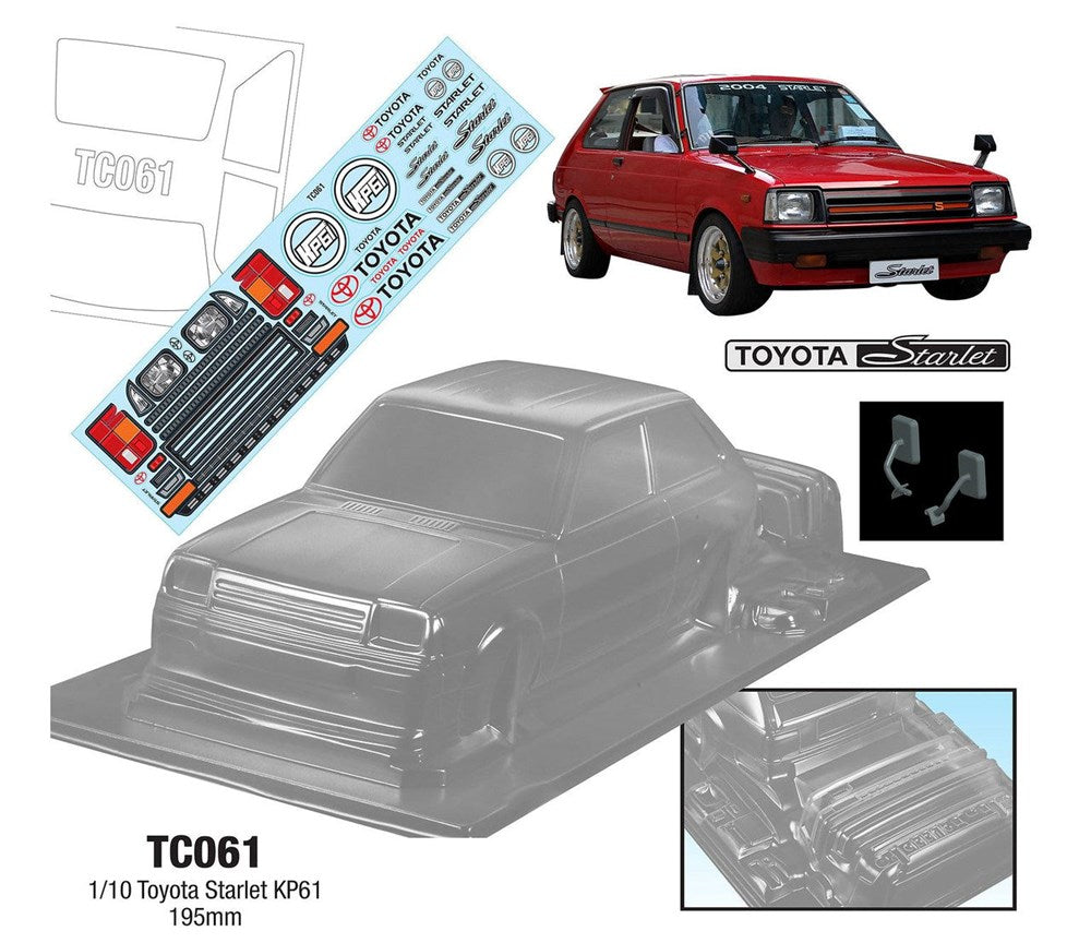 Team C TC061 1/10 Toyota Starlet KP61 WB 258mm Width 195mm — Hobby