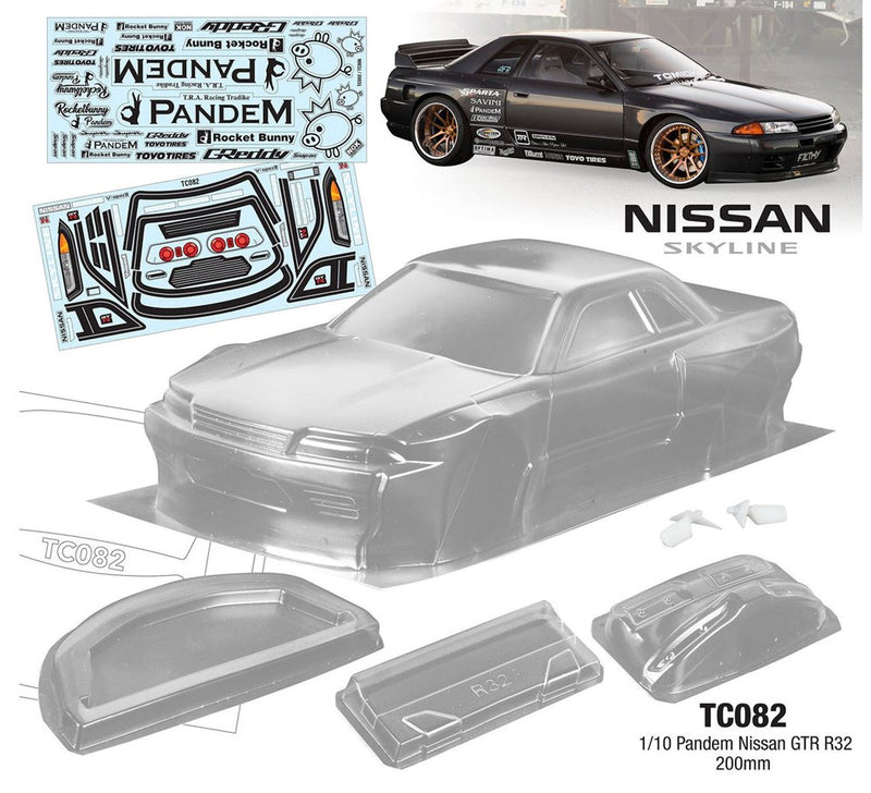 Team C TC082 TC082 1/10 Nissan R32 GTR 200mm Wide WB 258mm with R32 Pandem Decal Sheet