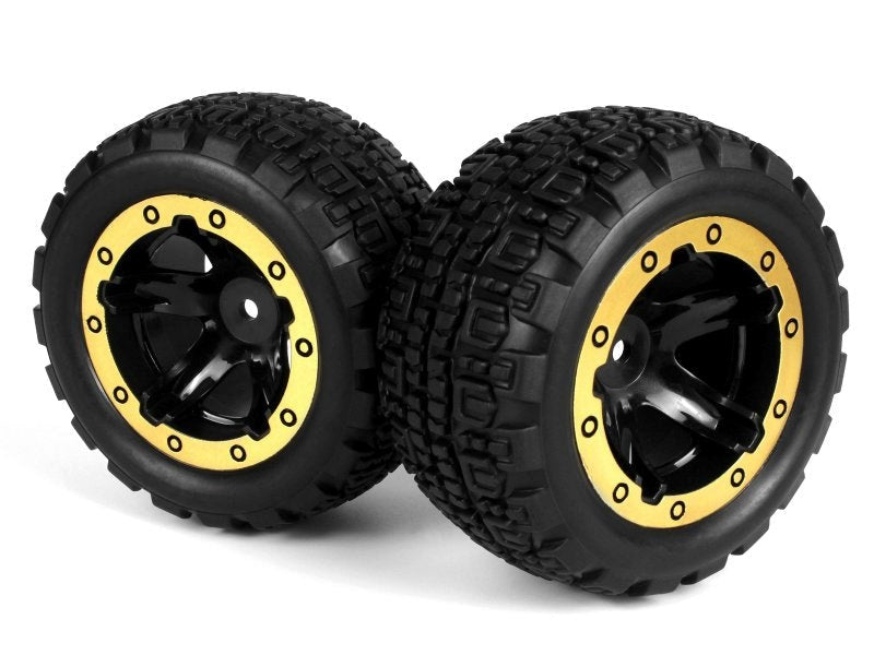Blackzon 540095 Wheel & Tire Slyder ST Black/Gold (2)