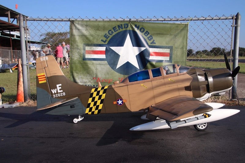 Seagull Models LH369Camo Double Seat AD-5/A-1E Skyraider 86 wingspan 35-60cc Camo without Retracts Matte Finish