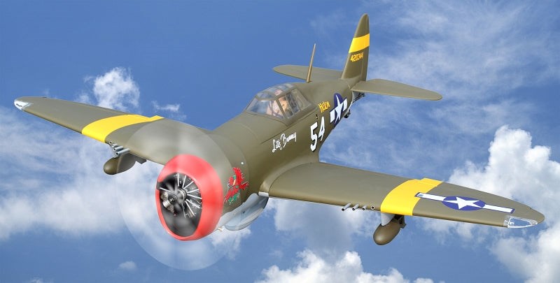 Seagull Models SEA338NGear P-47D Little Bunny MK II- 10cc 55 wingspan PU wheel alu hub 2.75 Matte (included ER-120 84 Retracts)