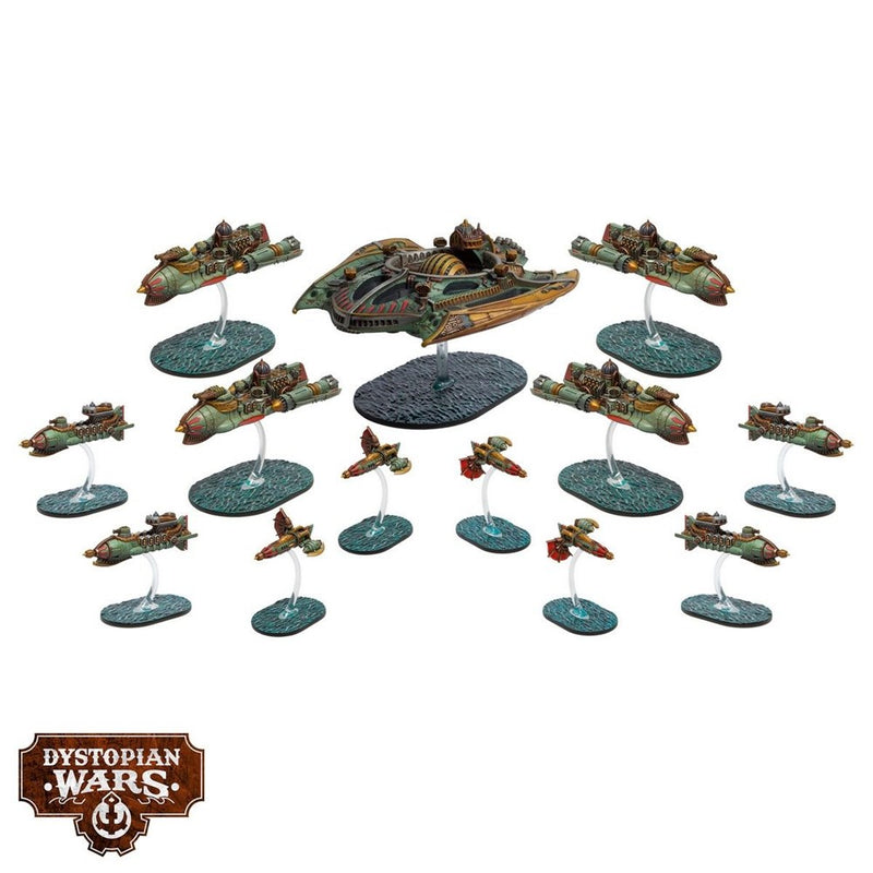 Warcradle DWA990032 Dystopian Wars: Crimson League Battlefleet Set