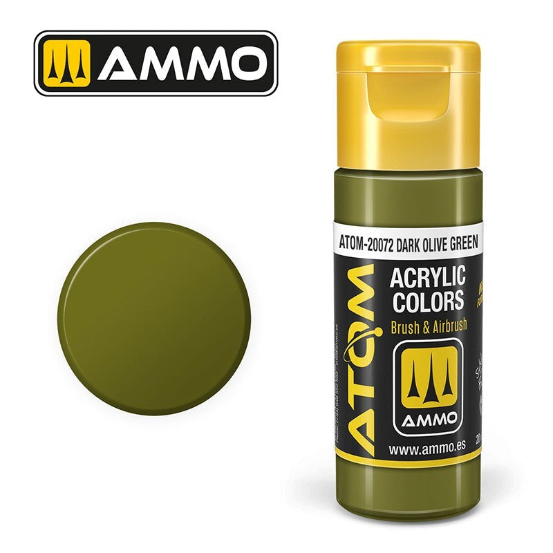 AMMO by Mig Jimenez ATOM-20072 Atom Color Dark Olive Green 20ml