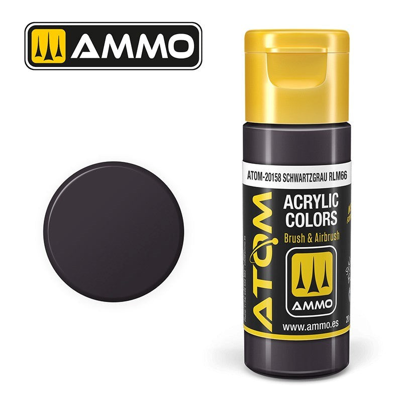 AMMO by Mig Jimenez ATOM-20158 Atom Color Schwartzgrau Rlm66 20ml