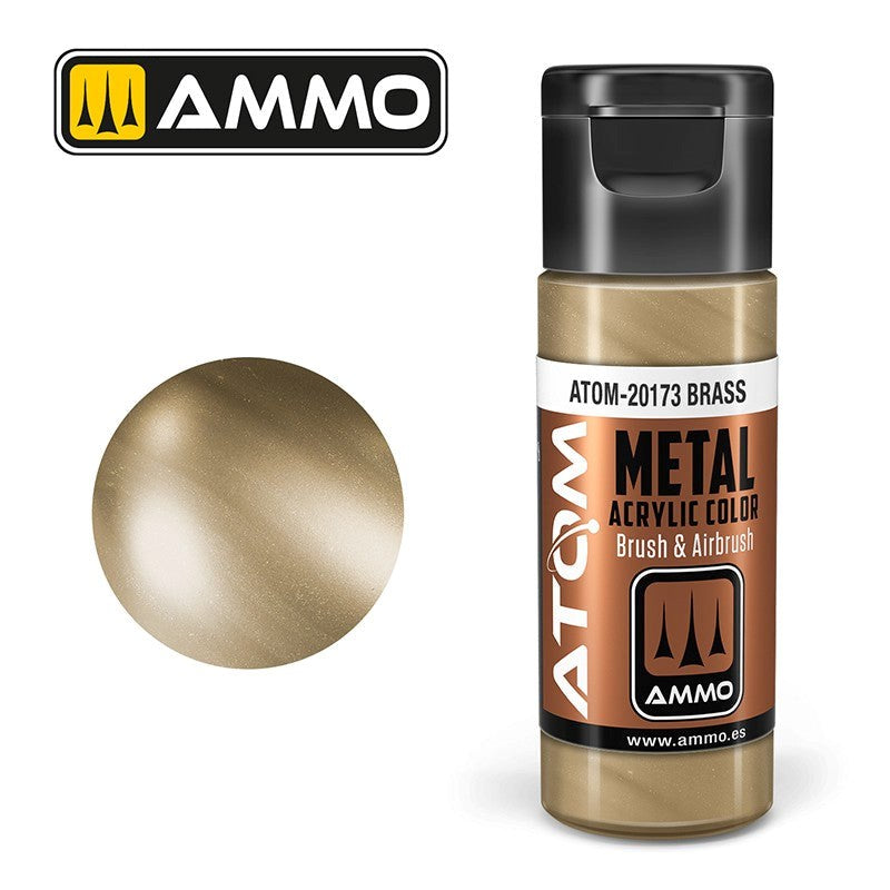 AMMO by Mig Jimenez ATOM-20173 Atom Color Metallic Brass 20ml
