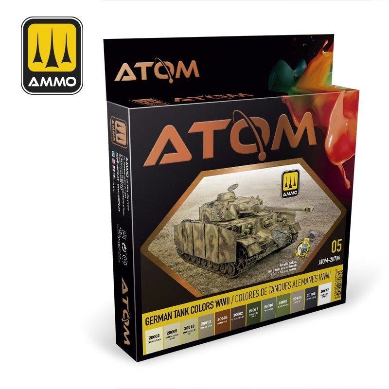 AMMO by Mig Jimenez ATOM-20704 Atom Color German Tank Colors Wwii Set