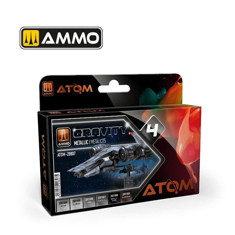 AMMO by Mig Jimenez ATOM-20807 Atom Color Gravity Set 4 Metallic Set