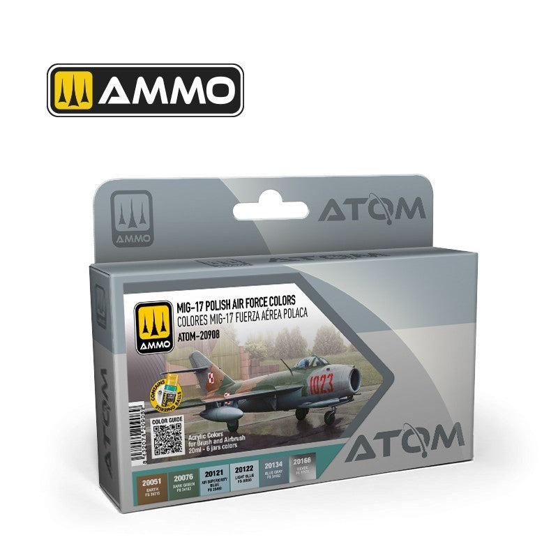 AMMO by Mig Jimenez ATOM-20908 Atom Color Mig-17 Polish Air Force Colors Set Set