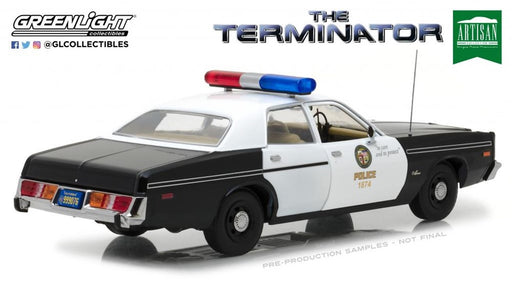 GreenLight GL-19042 1/18 1977 Dodge Monaco Metropolitan Police with Endoskeleton Figure (8867955441901)