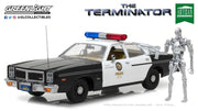 GreenLight GL-19042 1/18 1977 Dodge Monaco Metropolitan Police with Endoskeleton Figure (8867955441901)