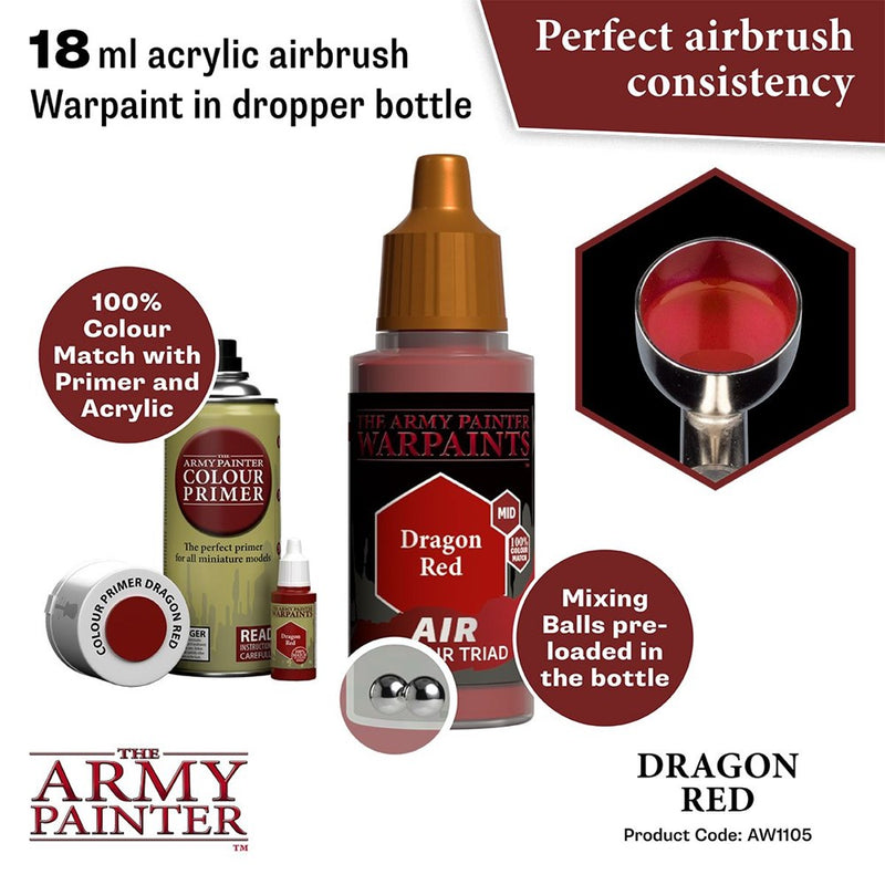 Army Painter AW1105 Warpaints Air Dragon Red Acrylic Paint 18ml