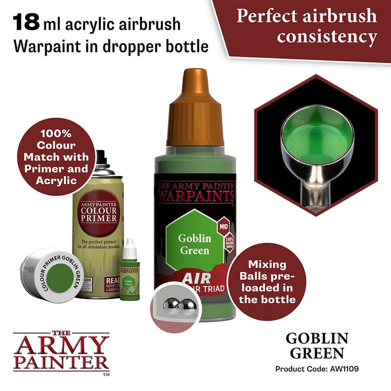 Army Painter AW1109 Warpaints Air Goblin Green Acrylic Paint 18ml