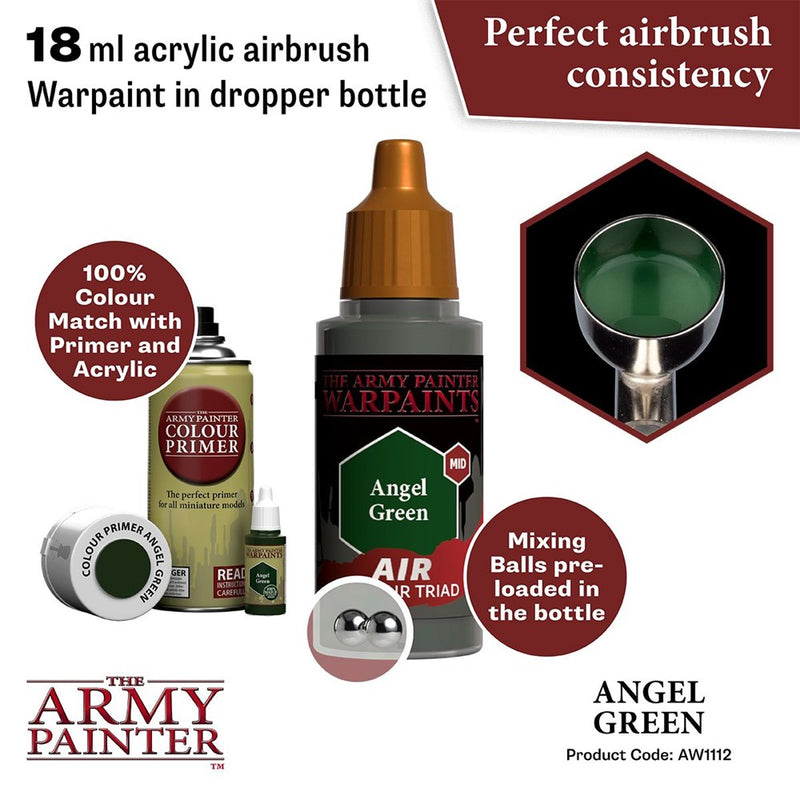 Army Painter AW1112 Warpaints Air Angel Green Acrylic Paint 18ml