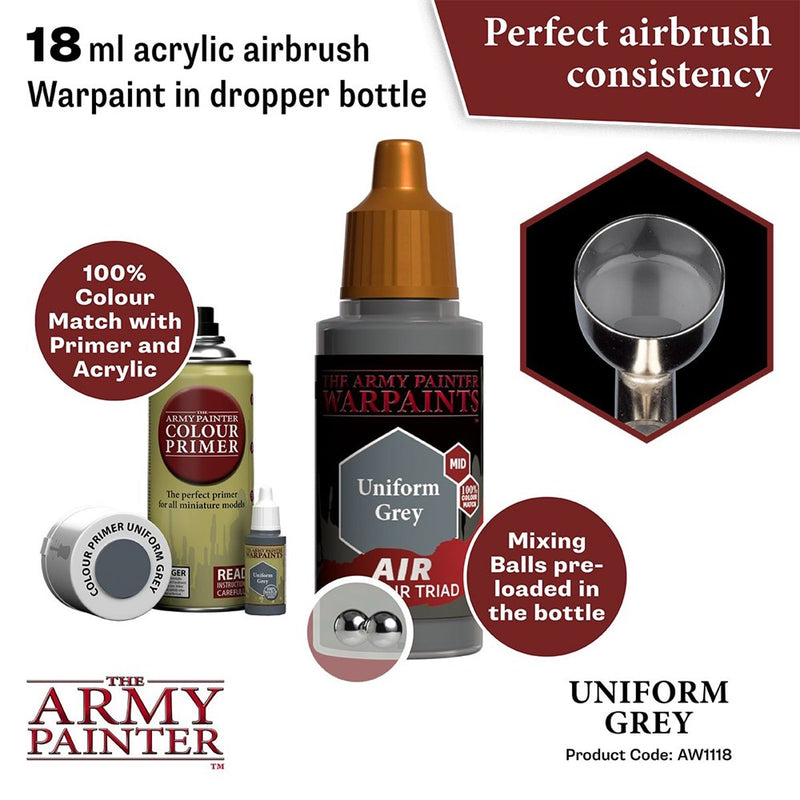 Army Painter AW1118 Warpaints Air Uniform Grey Acrylic Paint 18ml