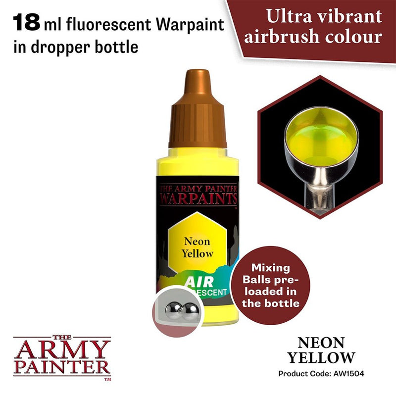 Army Painter AW1504 Metallics Air Neon Yellow Fluo Acrylic Paint 18ml