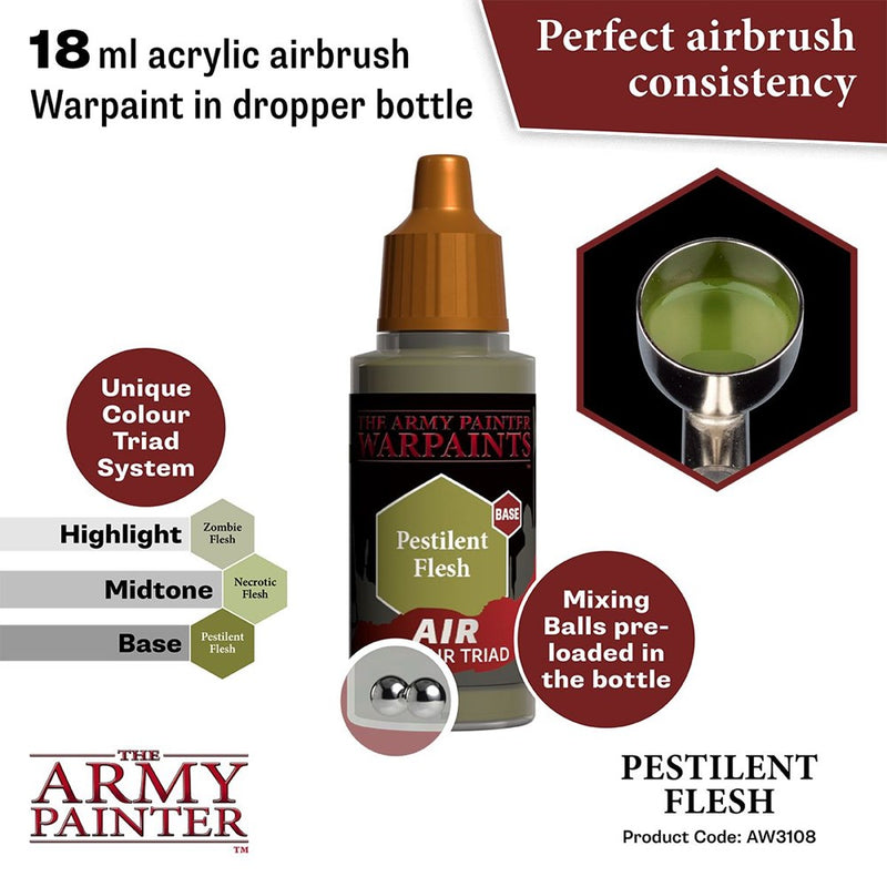 Army Painter AW3108 Warpaints Air Pestilent Flesh Acrylic Paint 18ml