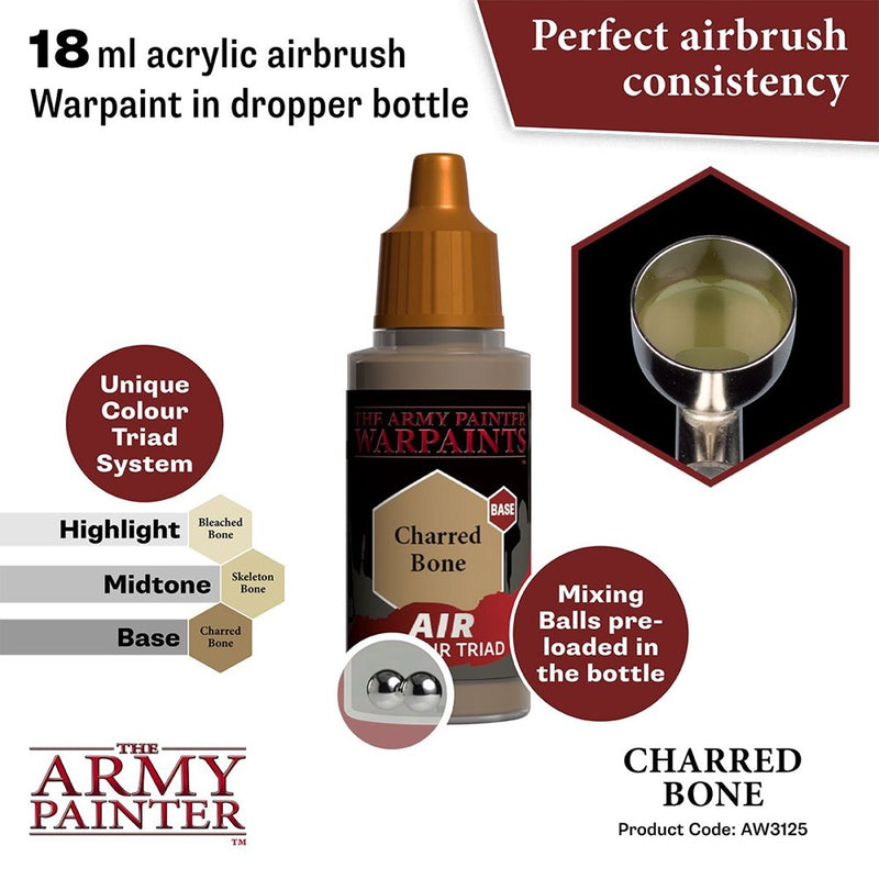 Army Painter AW3125 Warpaints Air Charred Bone Acrylic Paint 18ml