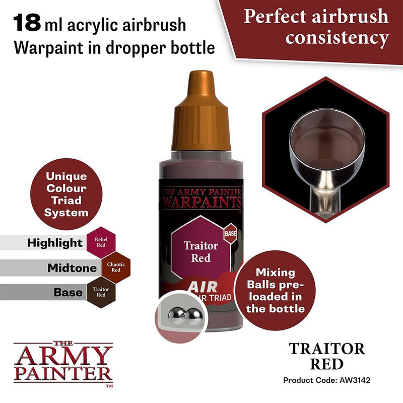 Army Painter AW3142 Warpaints Air Traitor Red Acrylic Paint 18ml