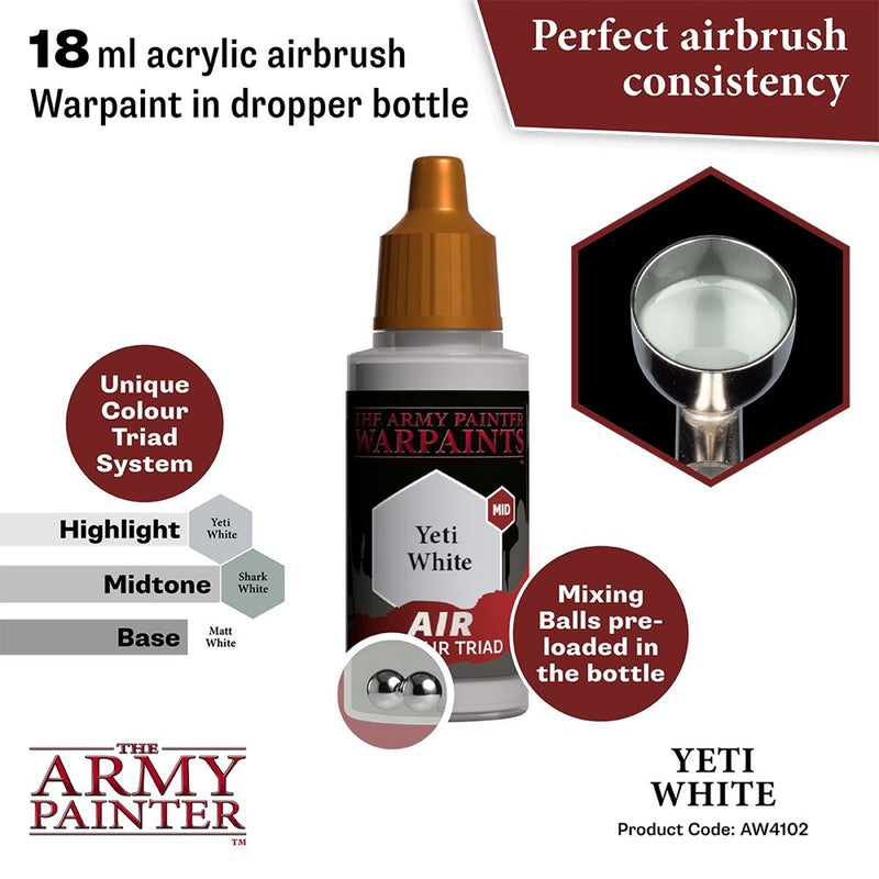 Army Painter AW4102 Warpaints Air Yeti White Acrylic Paint 18ml