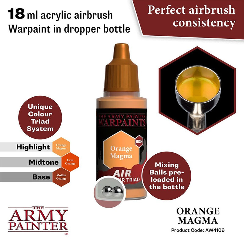 Army Painter AW4106 Warpaints Air Orange Magma Acrylic Paint 18ml