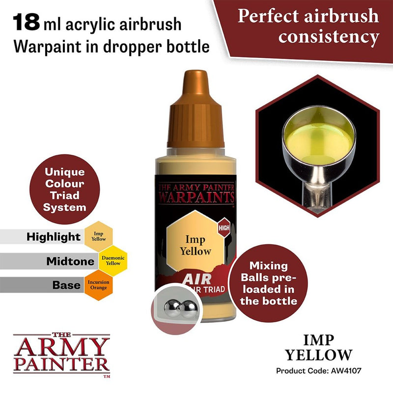 Army Painter AW4107 Warpaints Air Imp Yellow Acrylic Paint 18ml