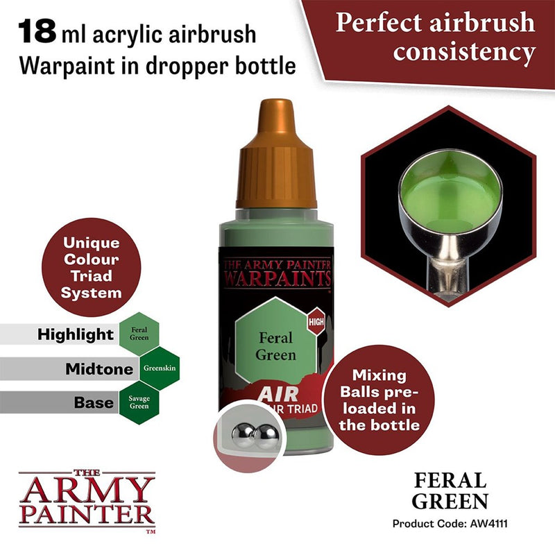 Army Painter AW4111 Warpaints Air Feral Green Acrylic Paint 18ml